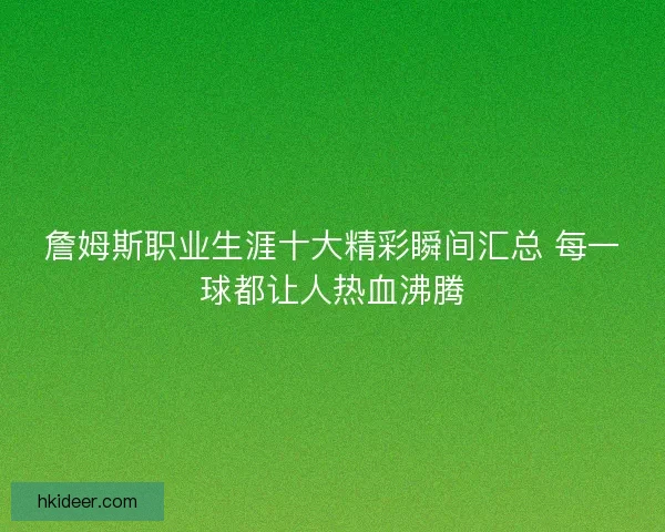 詹姆斯职业生涯十大精彩瞬间汇总 每一球都让人热血沸腾